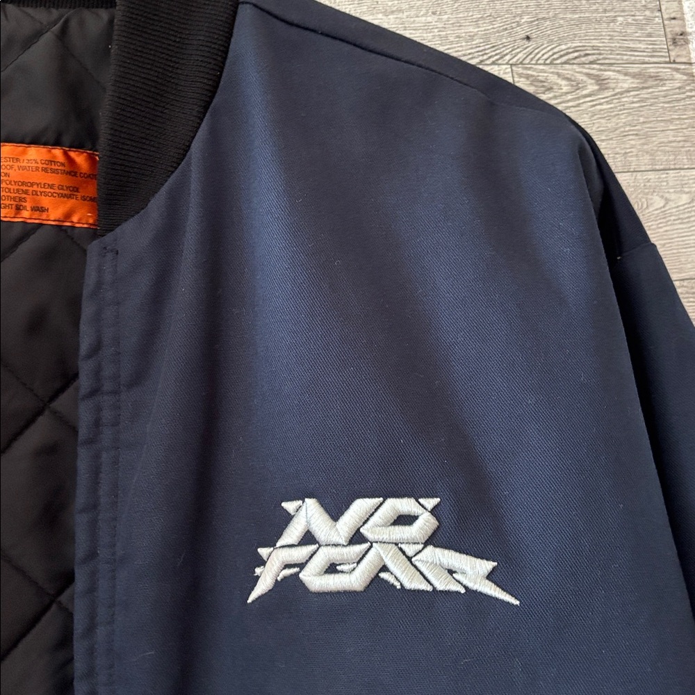 No Fear Coat‎ Varsity Jacket Vintage Blue Bomber work wear men's size XL y2k - Picture 3 of 6